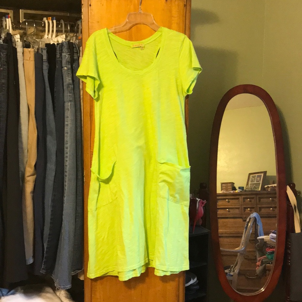 Lime green T-shirt dress